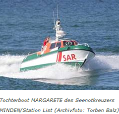 Tochterboot "Margarete" des Seenotkreuzers