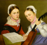 Adolf Gottlob Zimmermann, Öl auf Leinwand, 1825: Die Schwestern Amalie Louise und Hermine Mathilde Geller