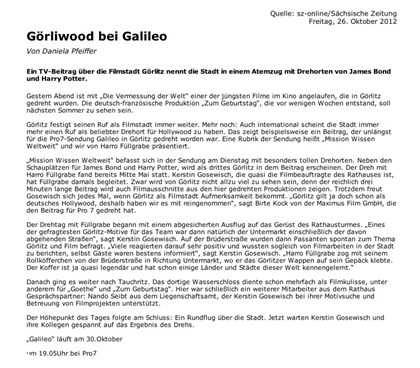 Görliwood bei Galileo