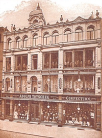 Textilhaus Totschek, Steinstraße 2 - 5, um 1910