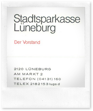Briefkopf der ehemaligen Stadtsparkasse Lüneburg