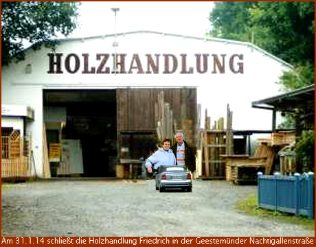 Holzhandlung Friedrich schließt