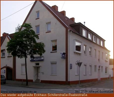 2014 | wieder aufgebaute Eckhaus an der Schillerstraße Ecke Raabestraße