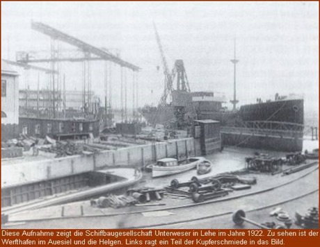 Schiffbaugesellschaft Unterweser im Jahre 1922