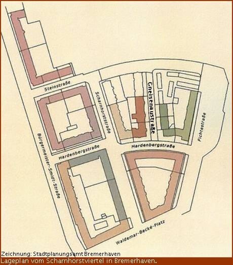 Lageplan Scharnhorstviertel Bremerhaven