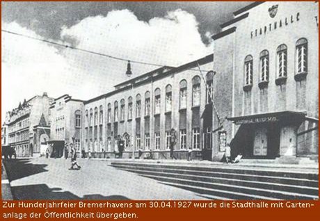 1927 Stadthalle in der Deichstraße in Bremerhaven