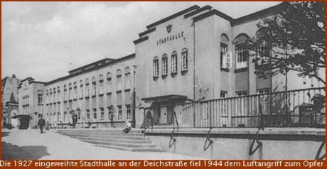 1927 Straßenfront der Stadthalle in Bremerhaven in der Deichstraße
