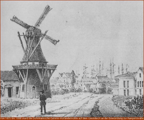 Unterweser Gallerie-Holländermühle von Heinrich Dohrmann auf dem Geestdeich