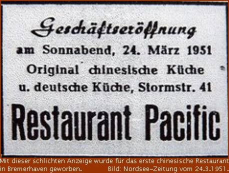 Eroeffnung China-Restaurant "Pacific" in Lehe