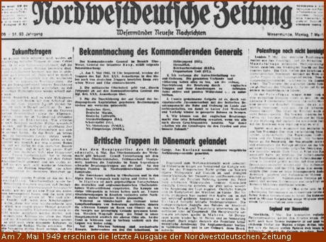 1945-05-07 letzte Ausgabe der Nordwestdeutschen Zeitung