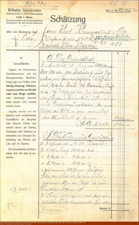 1919 Wertschätzung Hafenstraße 64