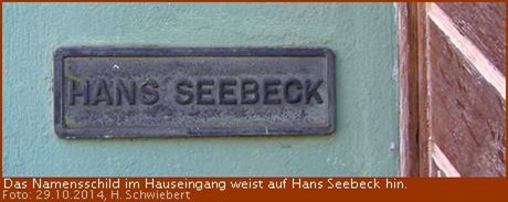 Hans Seebeck Hauseingang Am Fleeth 1 in Lehe