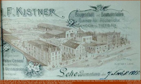 Briefkopf der Firma H. F. Kistener