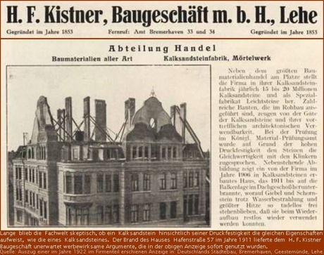 Fachzeitschrift H. F. Kistner, Baugeschäft