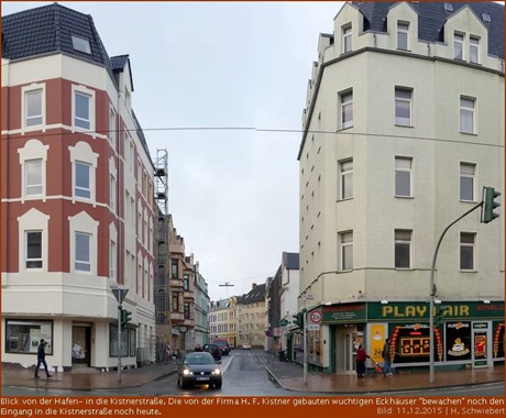 Blick von der Hafenstraße in die Kistnerstraße