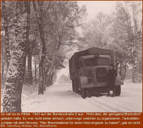 1943 Winter an der Bundesstrasse