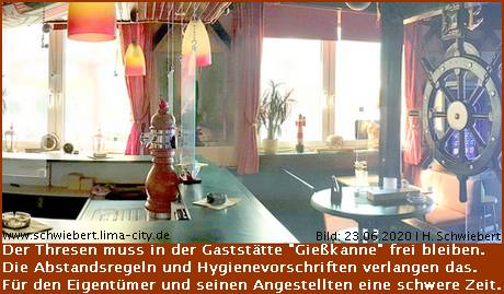 Die Gaststätte "Gießkanne" in der Rickmersstraße