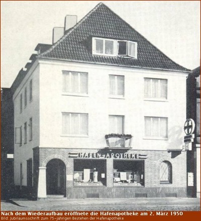 Hafen-Apotheke nach dem Wiederaufbau 1950