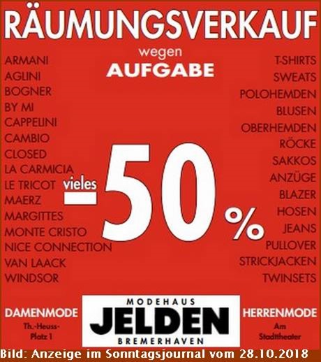 Abschied vom Modehaus Jelden